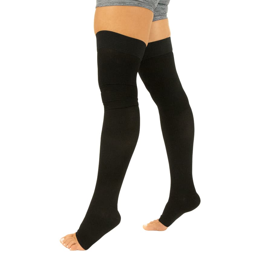 Thigh High Open Toe Compression Stockings