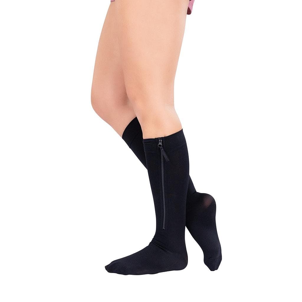 Zipper Knee High Compression Stockings